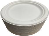 Pack 100, 23cm bagasse compostable plates*