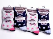 Ladies star design cotton rich socks  (3pkt x4)