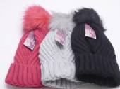 Ladies knitted bobble hat - 3/cols.