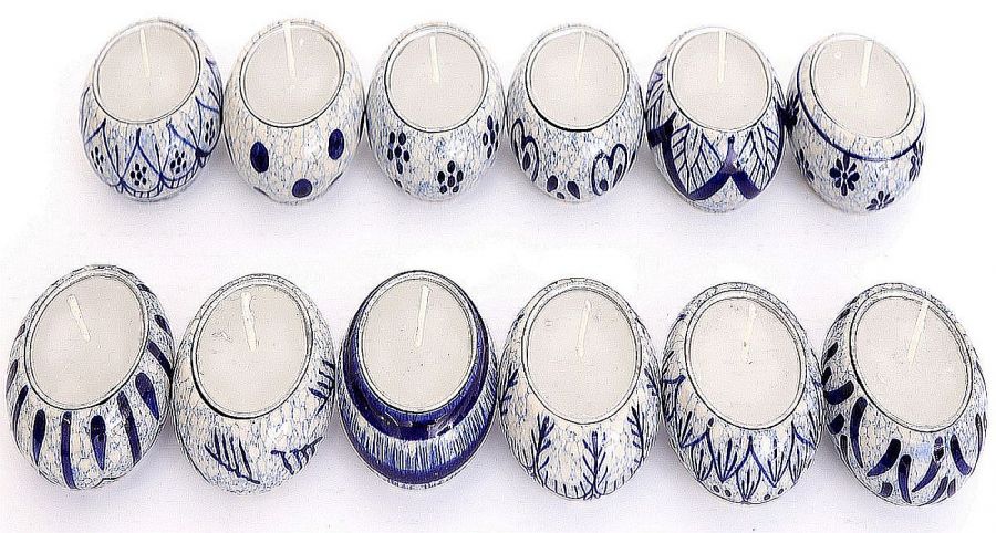 T-light candle in ceramic pot 5.5cm - 12asstd*