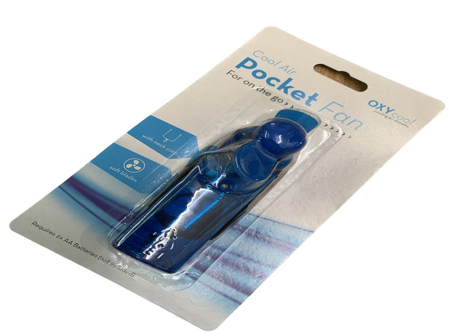 Pocket fan with neck cord - 3/cols.