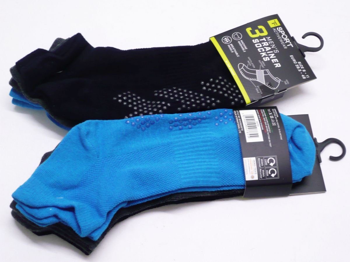 Mens trainer socks with grippers.
(3pkt x4)