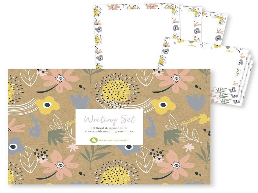 Floral writing set (incs 10x letter sheets and envelopes)