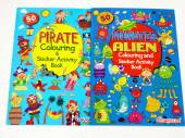 Monster Alien/Pirate colour and sticker book - 2asstd*