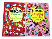 Unicorn/Princess colour and sticker book - 2asstd*