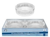 Pack 2, 10.5cm round glass ashtrays*