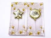 Gold birthday candles - 2asstd.