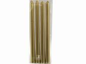 Pack 4, gold taper candles L25cm*