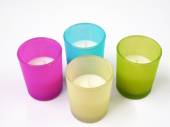 Pack 24, candles in glass pot, H6.5cm - 4cols* 30p each !