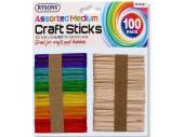 Pack 100, 8cm craft sticks*
(50x natural and 50x coloured) Pack 100, 8cm craft sticks*
(50x natural and 50x coloured)