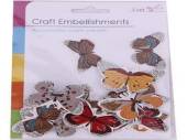 Pkt 18, asstd glitter butterfly embellishments*