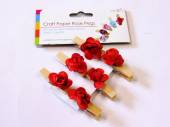 Pkt 6, craft paper rose pegs - 6/cols