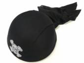 Childs black pirate skull cap, dia 18cm