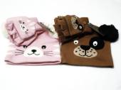 Childs animal hat & gloves set (one size) - 2asstd.