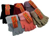 Girls fingerless gloves with fur cuff - 6/cols. Girls fingerless gloves with fur cuff - 6/cols.