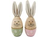 Wooden bunny egg - 2/cols.