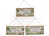 Wood hanging gnome plaque - 3asstd* (30x12cm) Wood hanging gnome plaque - 3asstd* (30x12cm)