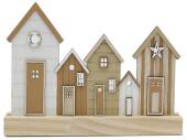 Natural wooden beach huts decoration (24x15cm) Natural wooden beach huts decoration (24x15cm)