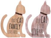 Large wooden cat plaque H40cm - 2asstd.   (34 PCS ONLY)
