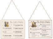 Wood cat or dog rules plaque.
(30x20cm) Wood cat or dog rules plaque.
(30x20cm)