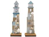 20cm blue wooden light house decoration - 2asstd. 20cm blue wooden light house decoration - 2asstd.