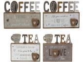 Wooden coffee/tea word dec - 4asstd* Wooden coffee/tea word dec - 4asstd*
