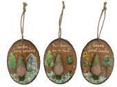 10cm wood gnome plaque - 3asstd* 10cm wood gnome plaque - 3asstd*