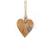 Hanging wooden heart decoration H10cm*