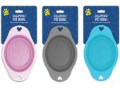 19cm collapsible pet bowl - 3/cols. 19cm collapsible pet bowl - 3/cols.