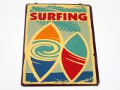 Metal surfing wall plaque (25x20cm)
