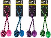 Rope knot & rubber ball toy - 4/cols*