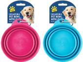 15cm collapsible pet bowl with clip - 3/cols 15cm collapsible pet bowl with clip - 3/cols