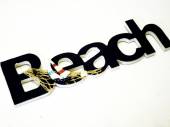40cm blue beach sign. 40cm blue beach sign.