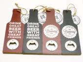 Hanging wooden bottle opener - 4asstd*