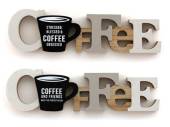 Wooden coffee plaque 40cm - 2asstd* Wooden coffee plaque 40cm - 2asstd*