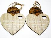Hanging wooden heart recipe plaque H14cm - 4asstd*