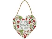 Wooden strawberry heart shaped plaque (16cm)* Wooden strawberry heart shaped plaque (16cm)*