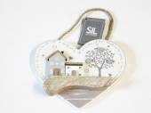 Hanging wooden house heart plaque. Hanging wooden house heart plaque.
