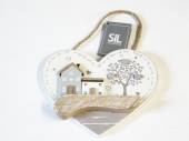 Hanging wooden house heart plaque.