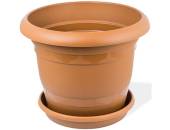 Round plastic planter with saucer 5.8ltr (25cm dia H20cm)*