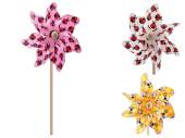 Ladybird and bee design windmill H46cm - 3asstd*