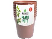 Pack 8, plastic plant pots.
(dia 10cm)