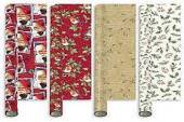 4m x69cm traditional Christmas gift wrap - 4asstd* 4m x69cm traditional Christmas gift wrap - 4asstd*