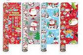4m x69cm Santa and friends Christmas gift wrap - 4asstd* 4m x69cm Santa and friends Christmas gift wrap - 4asstd*