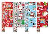 4m x69cm Santa and friends Christmas gift wrap - 4asstd*