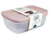 Set 2, 3ltr rectangle food boxes - asstd cols* (19x27x8cm) Set 2, 3ltr rectangle food boxes - asstd cols* (19x27x8cm)