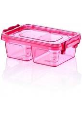 0.5ltr divided clip lid box - asstd cols (16.5x11x6cm)* 0.5ltr divided clip lid box - asstd cols (16.5x11x6cm)*