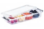 4x compartment flat organiser box 2.5L* (14x36x6cm) 4x compartment flat organiser box 2.5L* (14x36x6cm)