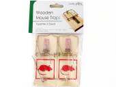 Pack 2, wooden mouse traps*