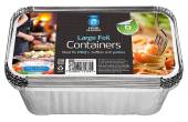 Pack 6, foil containers with lids* (204x110x53mm) Pack 6, foil containers with lids* (204x110x53mm)